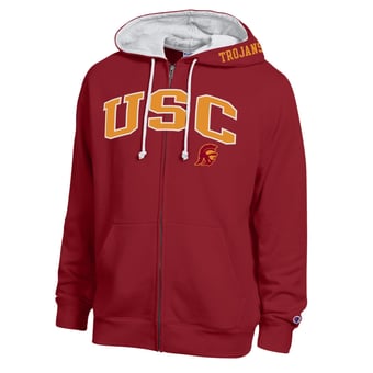 Men's Champion Cardinal USC Trojans Arch Logo Full-Zip Fleece Hoodie