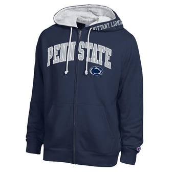Men's Champion Navy Penn State Nittany Lions Arch Logo Full-Zip Fleece Hoodie