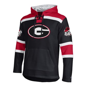 Men's Champion  Black Georgia Bulldogs Lacer Fleece Hoodie