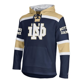 Men's Champion  Navy Notre Dame Fighting Irish Lacer Fleece Hoodie