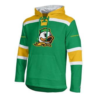 Men's Champion  Green Oregon Ducks Lacer Fleece Hoodie