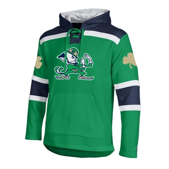 Men's Champion  Green Notre Dame Fighting Irish Lacer Fleece Hoodie