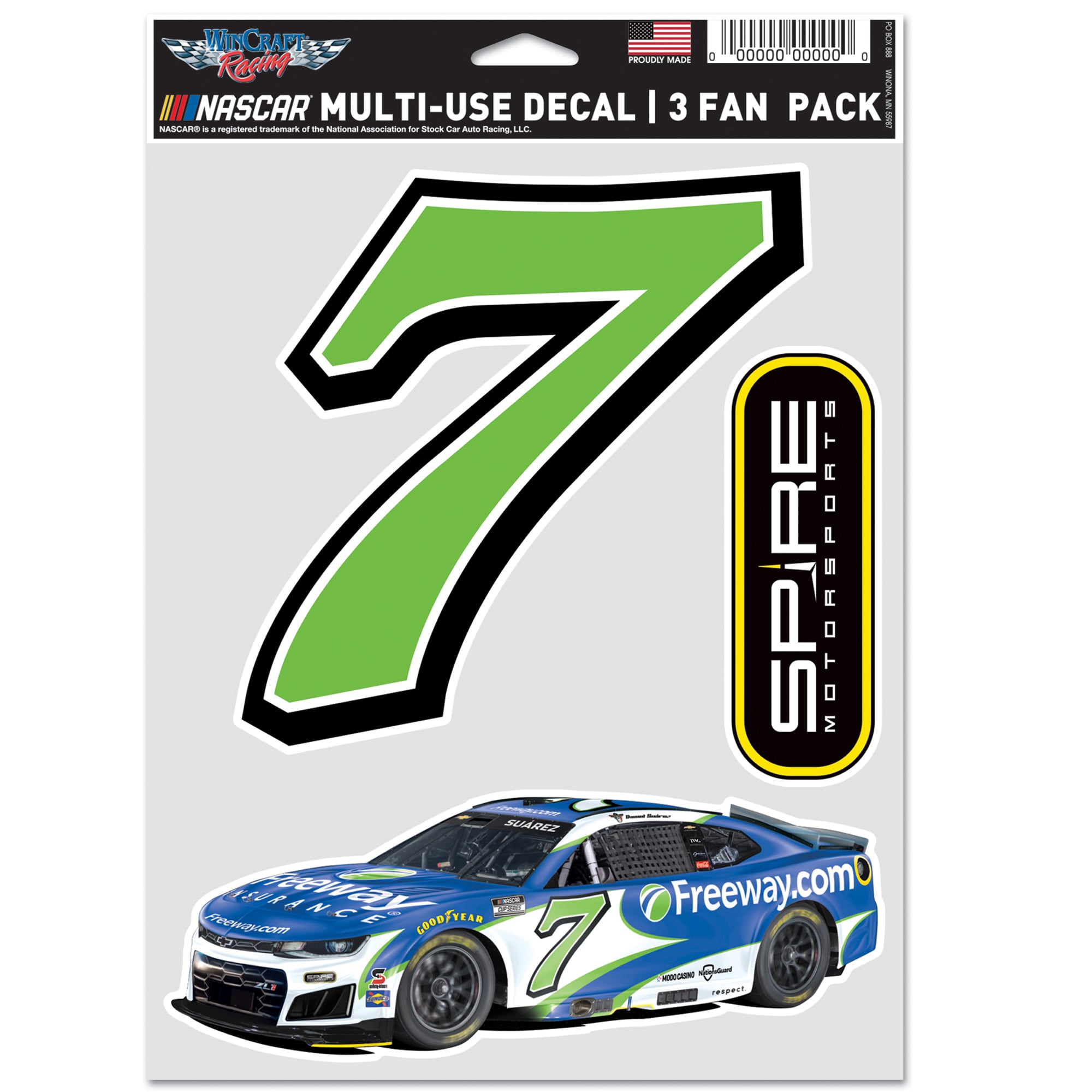 WinCraft Daniel Suarez Three-Piece Fan Decal Set