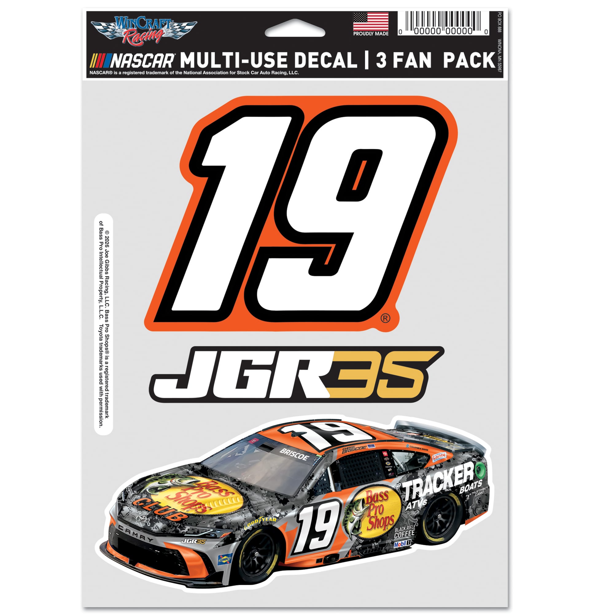 WinCraft Chase Briscoe Three-Piece Fan Decal Set