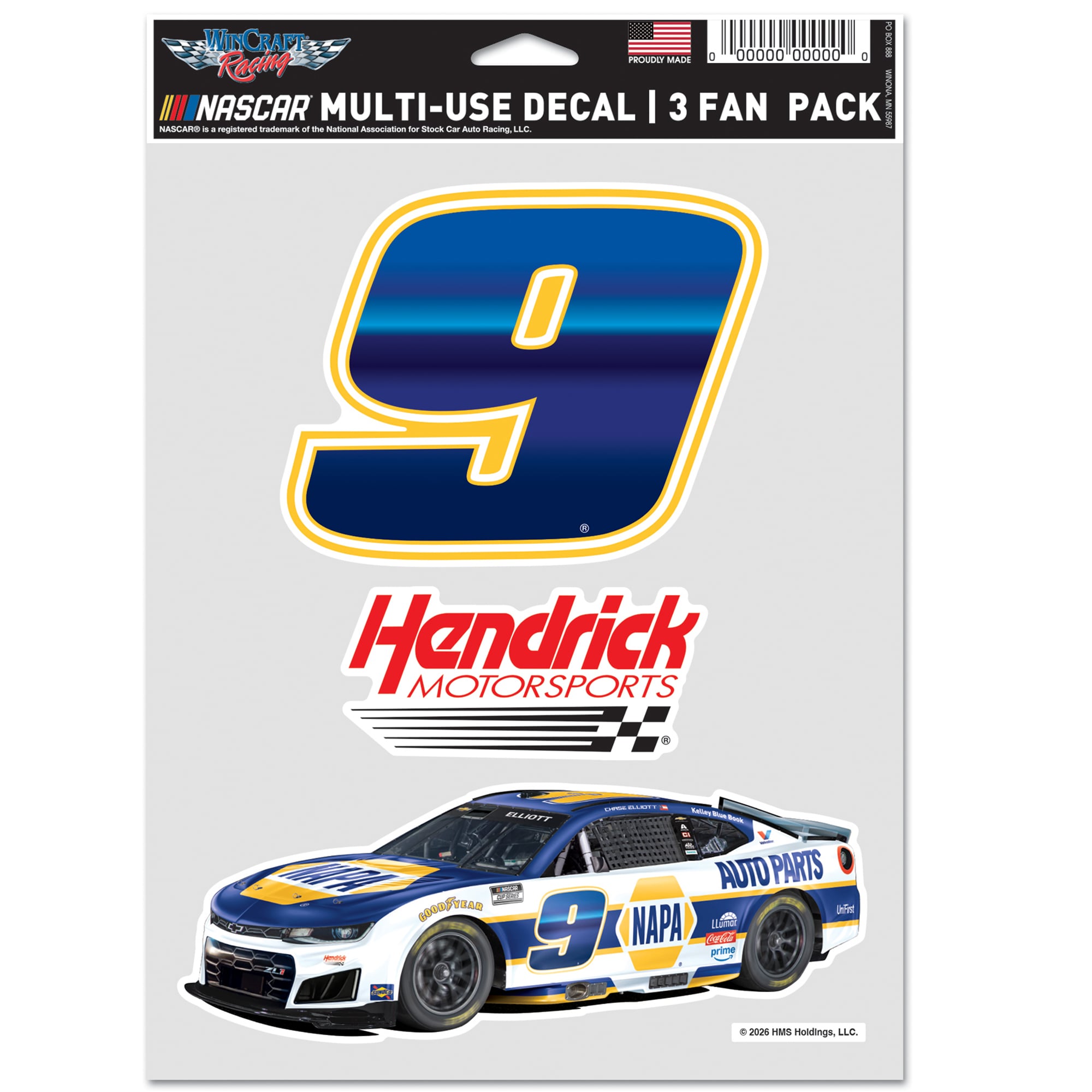 WinCraft Chase Elliott Three-Piece Fan Decal Set