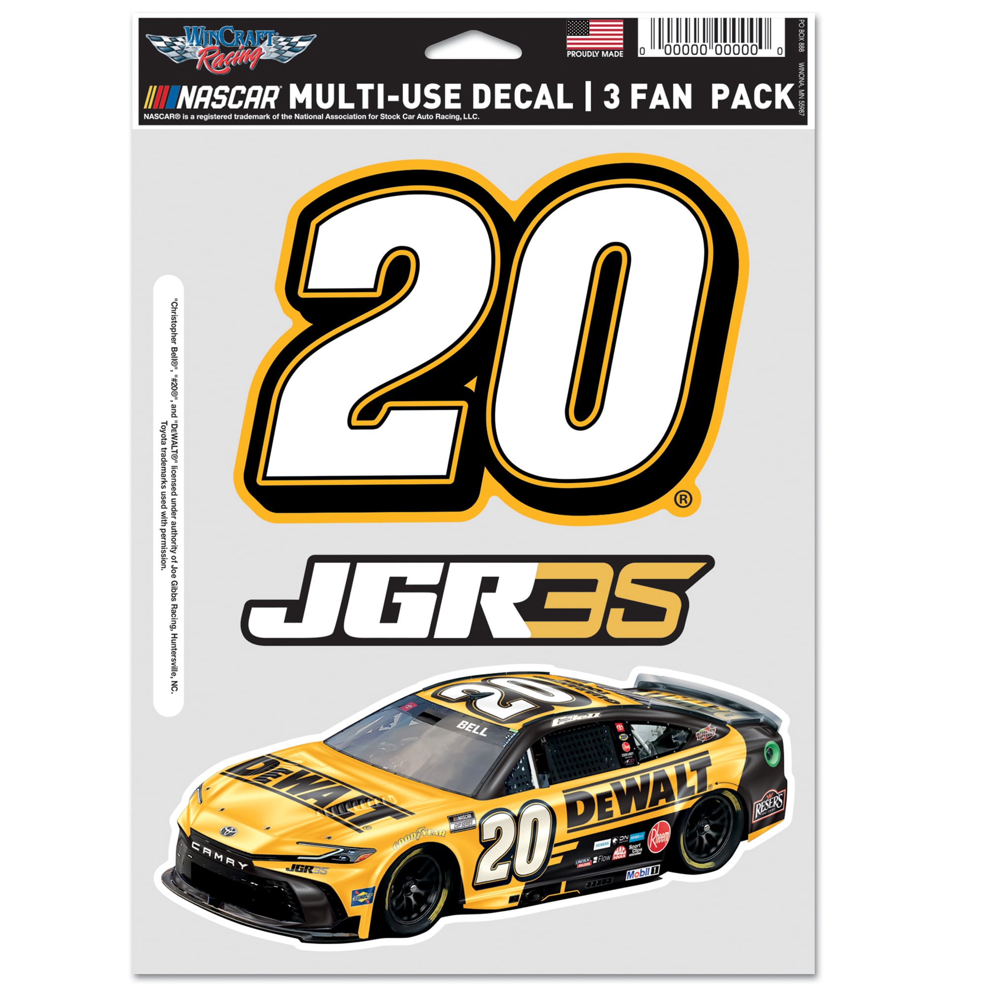 WinCraft Christopher Bell Three-Piece Fan Decal Set