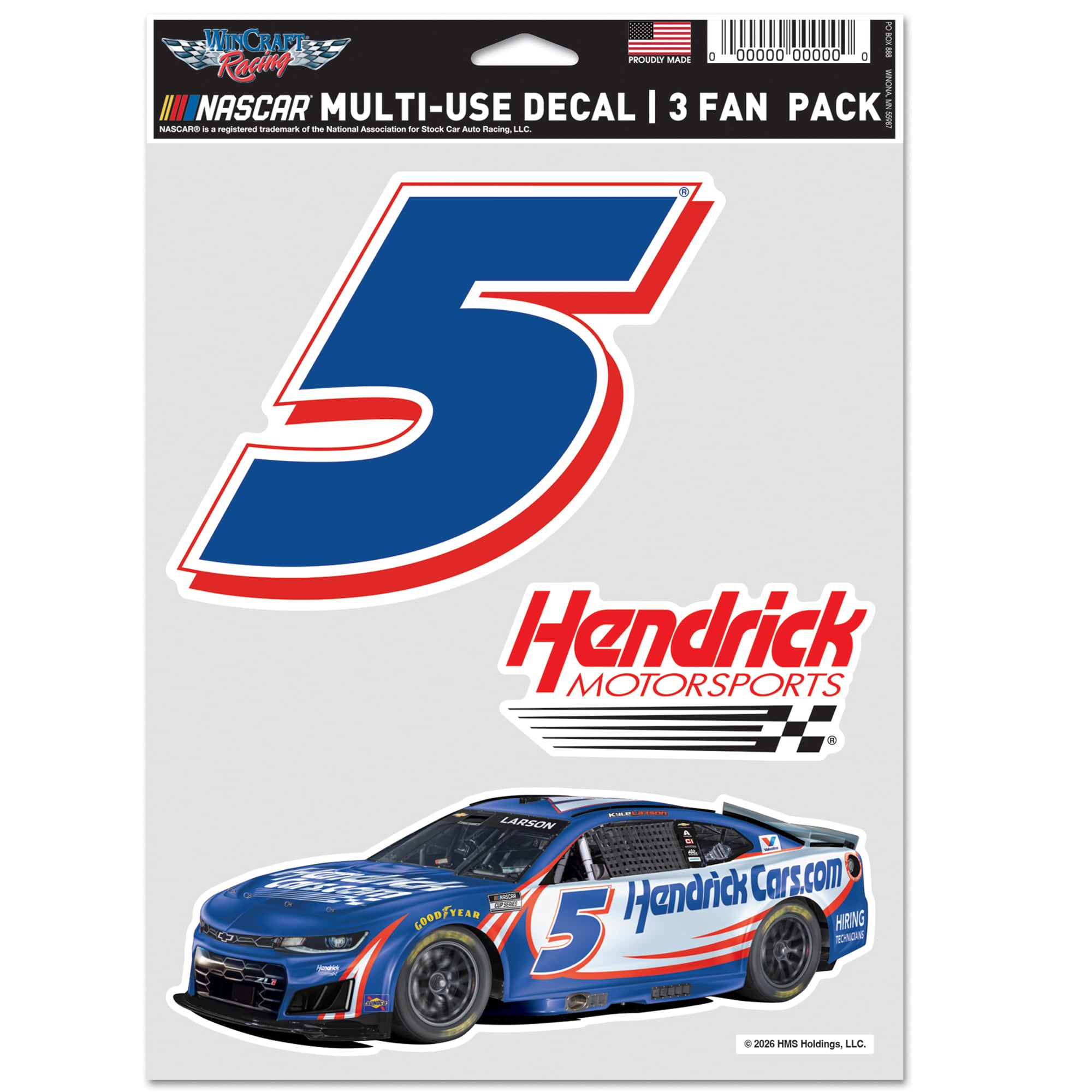 WinCraft Kyle Larson Three-Piece Fan Decal Set