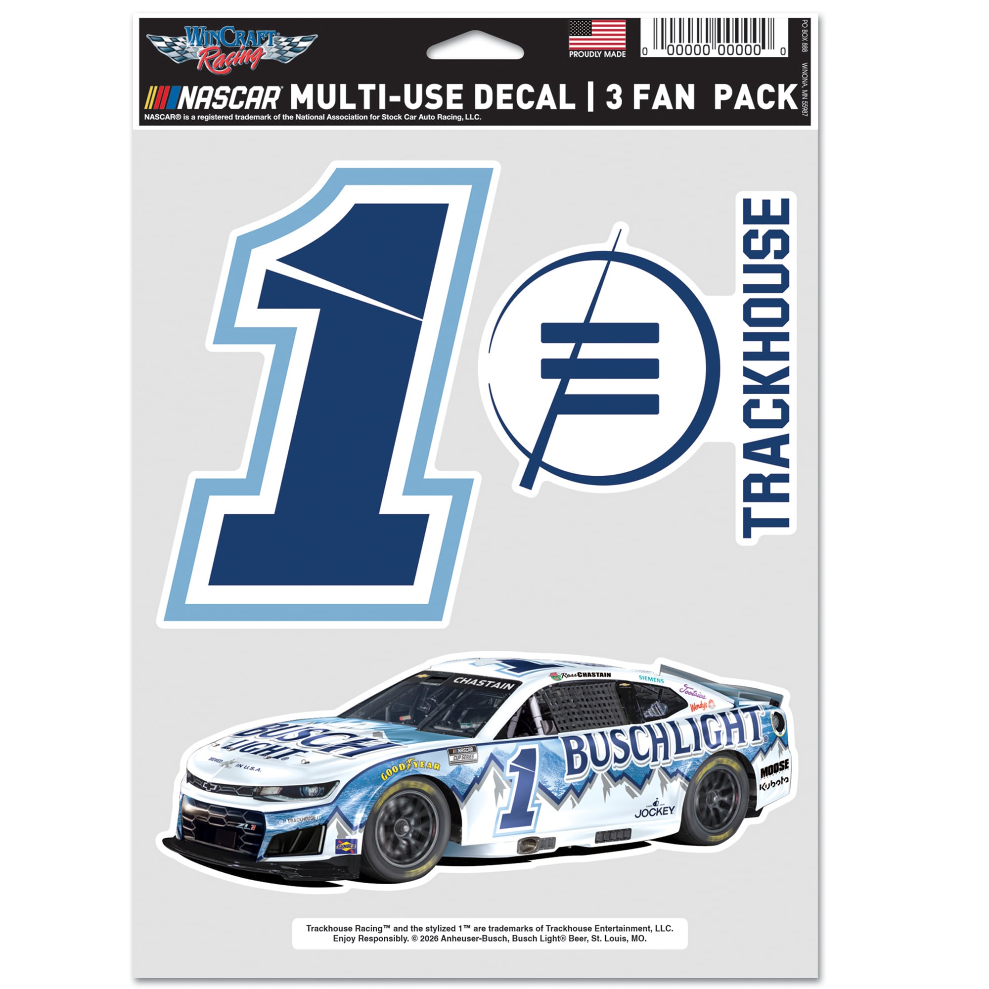 WinCraft Ross Chastain Three-Piece Fan Decal Set WinCraft Ross Chastain Three-Piece Fan Decal Set