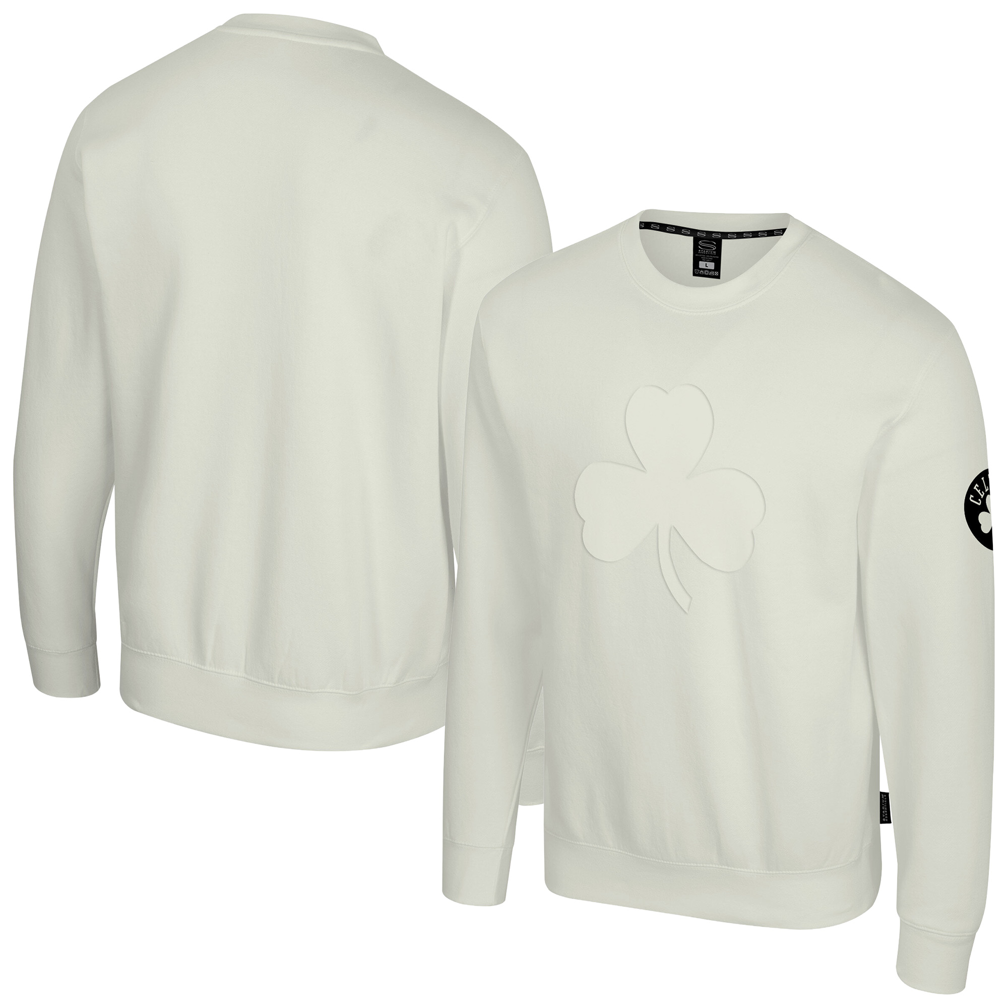Unisex Stadium Essentials Cream Boston Celtics Debossed Monochrome Logo Sweatshirt Unisex Stadium Essentials Cream Boston Celtics Debossed Monochrome Logo Sweatshirt