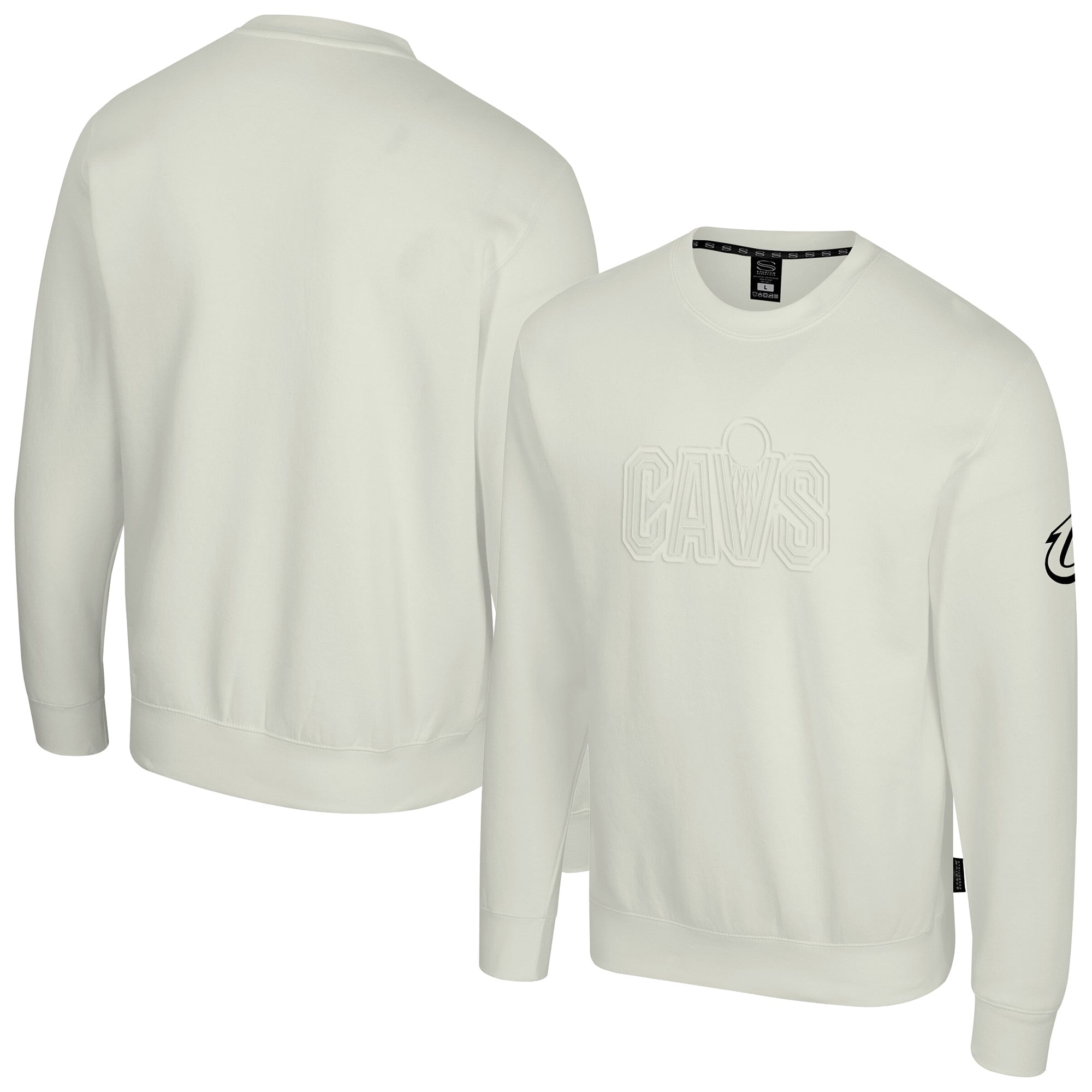 Unisex Stadium Essentials  Cream Cleveland Cavaliers Debossed Monochrome Logo Sweatshirt