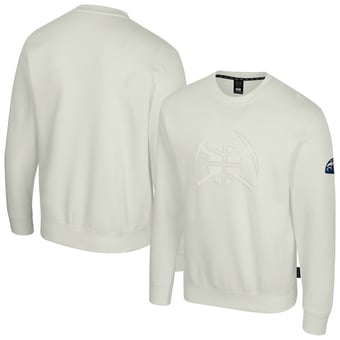 Unisex Stadium Essentials  Cream Denver Nuggets Debossed Monochrome Logo Sweatshirt