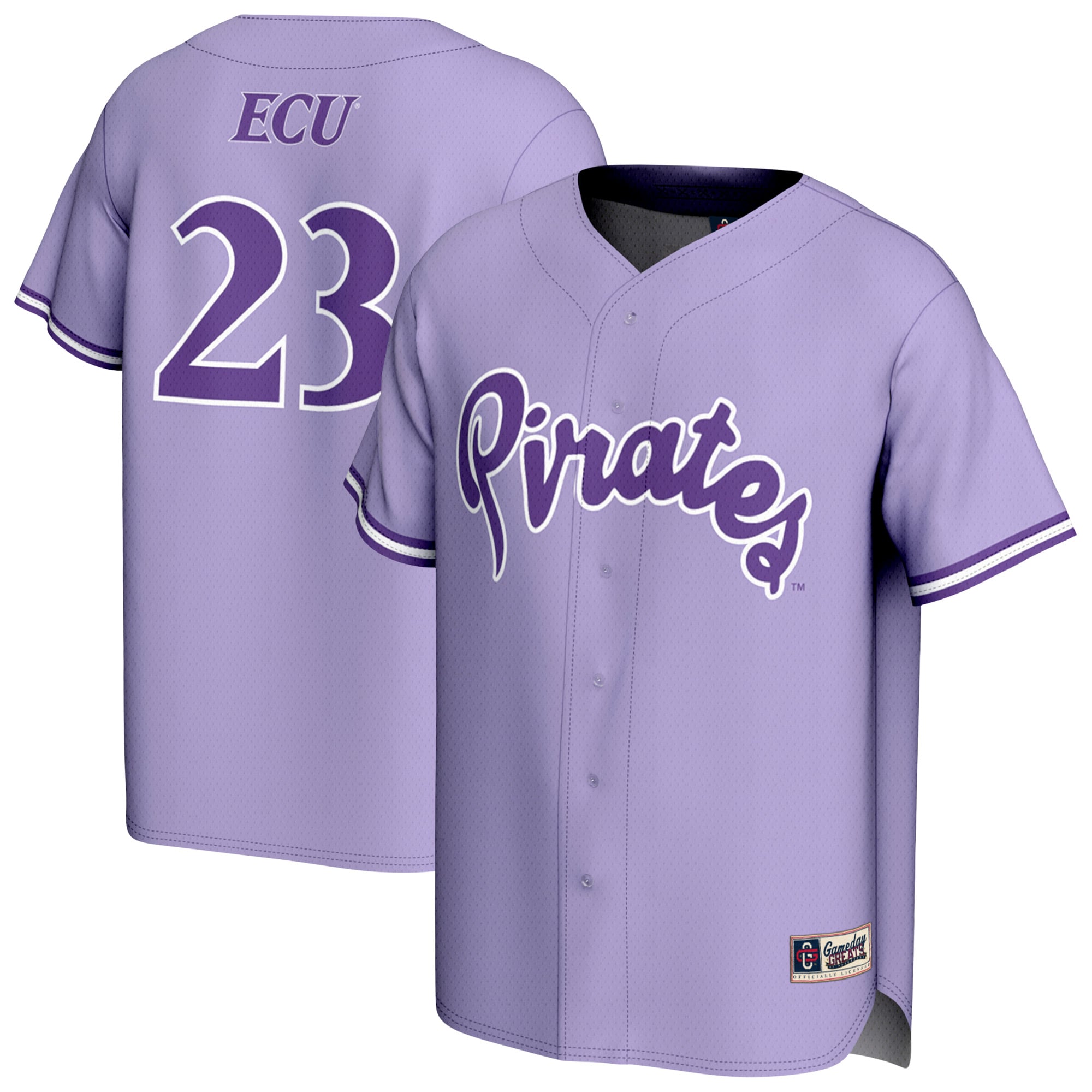 Unisex GameDay Greats Purple ECU Pirates Lightweight Collegiate Baseball Fashion Jersey