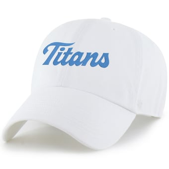 Men's '47 White Tennessee Titans Script Clean Up Adjustable Hat