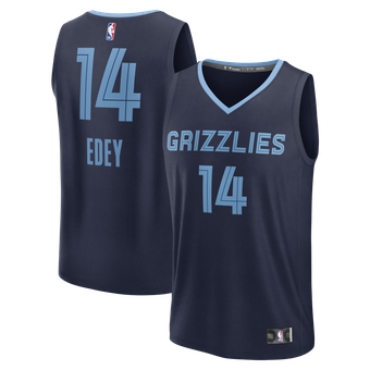 Men's Fanatics Zach Edey Navy Memphis Grizzlies Fast Break Replica Jersey - Icon Edition