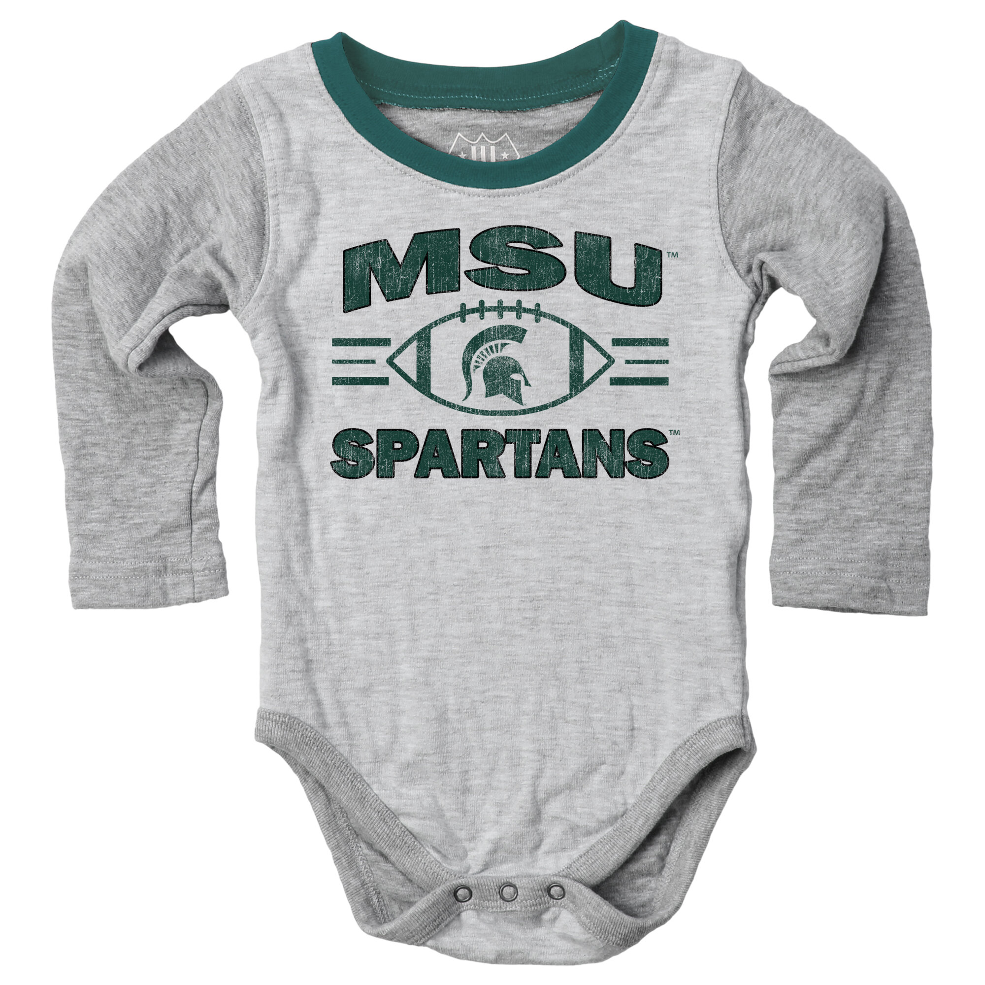 Infant Wes & Willy  Heather Gray Michigan State Spartans Jie Jie Hopper Set
