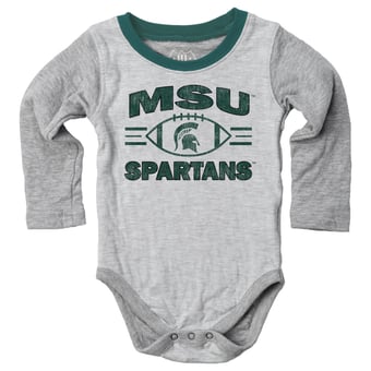 Infant Wes & Willy  Heather Gray Michigan State Spartans Jie Jie Hopper Set