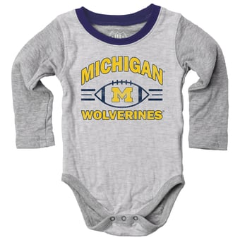 Infant Wes & Willy  Heather Gray Michigan Wolverines Jie Jie Hopper Set