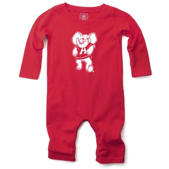 Infant Wes & Willy  Red Alabama Crimson Tide Long Sleeve Romper