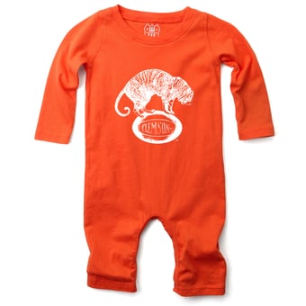 Infant Wes & Willy  Orange Clemson Tigers Long Sleeve Romper