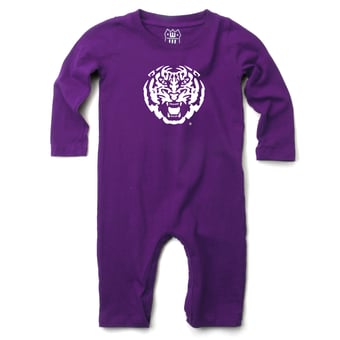 Infant Wes & Willy  Purple LSU Tigers Long Sleeve Romper