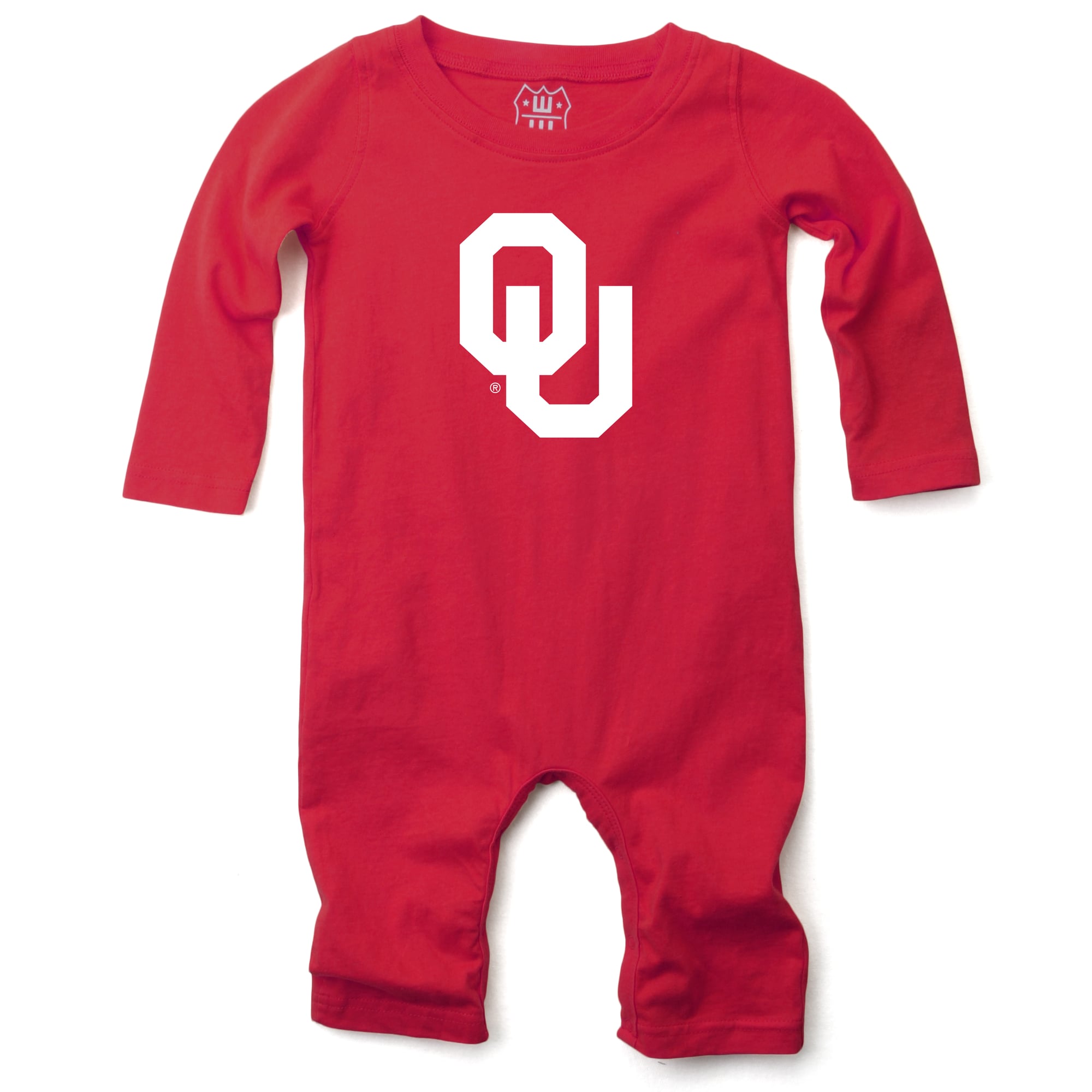 Infant Wes & Willy  Crimson Oklahoma Sooners Long Sleeve Romper