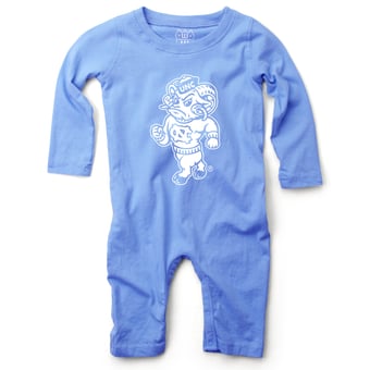 Infant Wes & Willy  Carolina Blue North Carolina Tar Heels Long Sleeve Romper