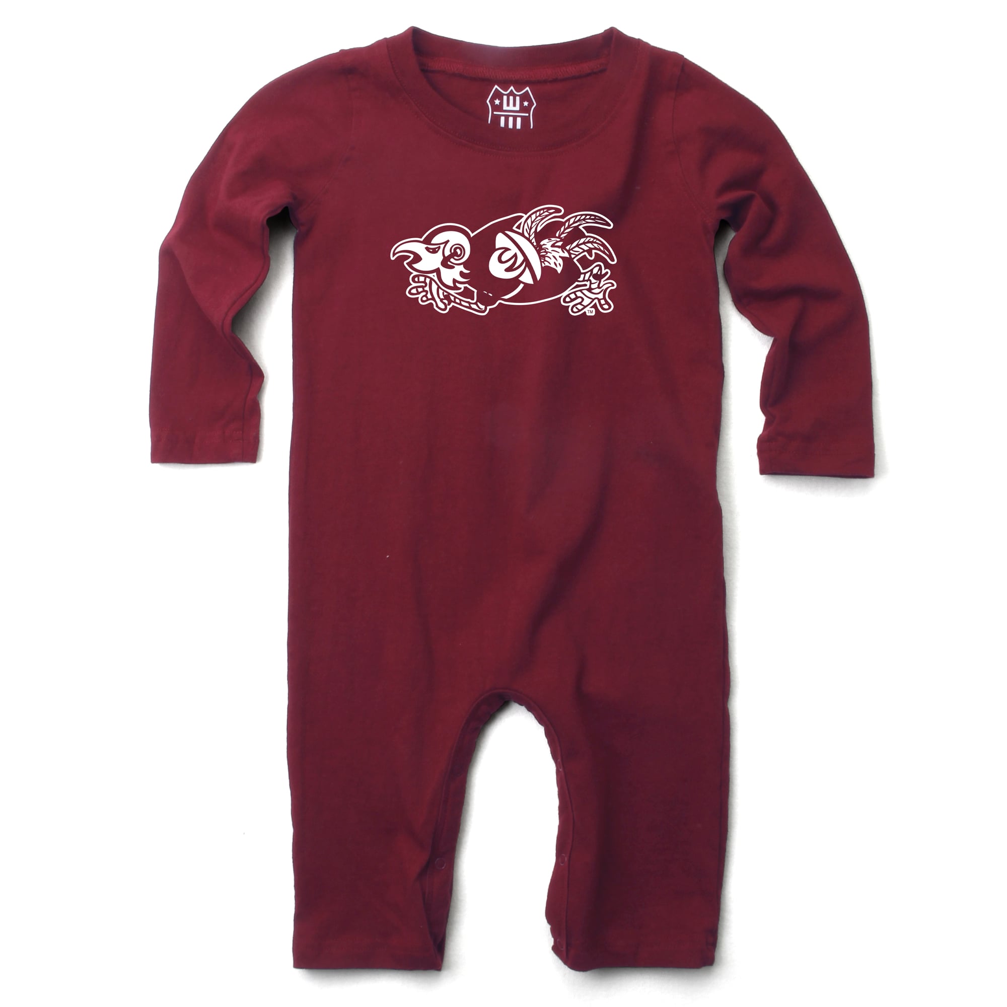 Infant Wes & Willy  Garnet South Carolina Gamecocks Long Sleeve Romper