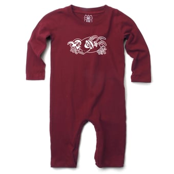 Infant Wes & Willy  Garnet South Carolina Gamecocks Long Sleeve Romper