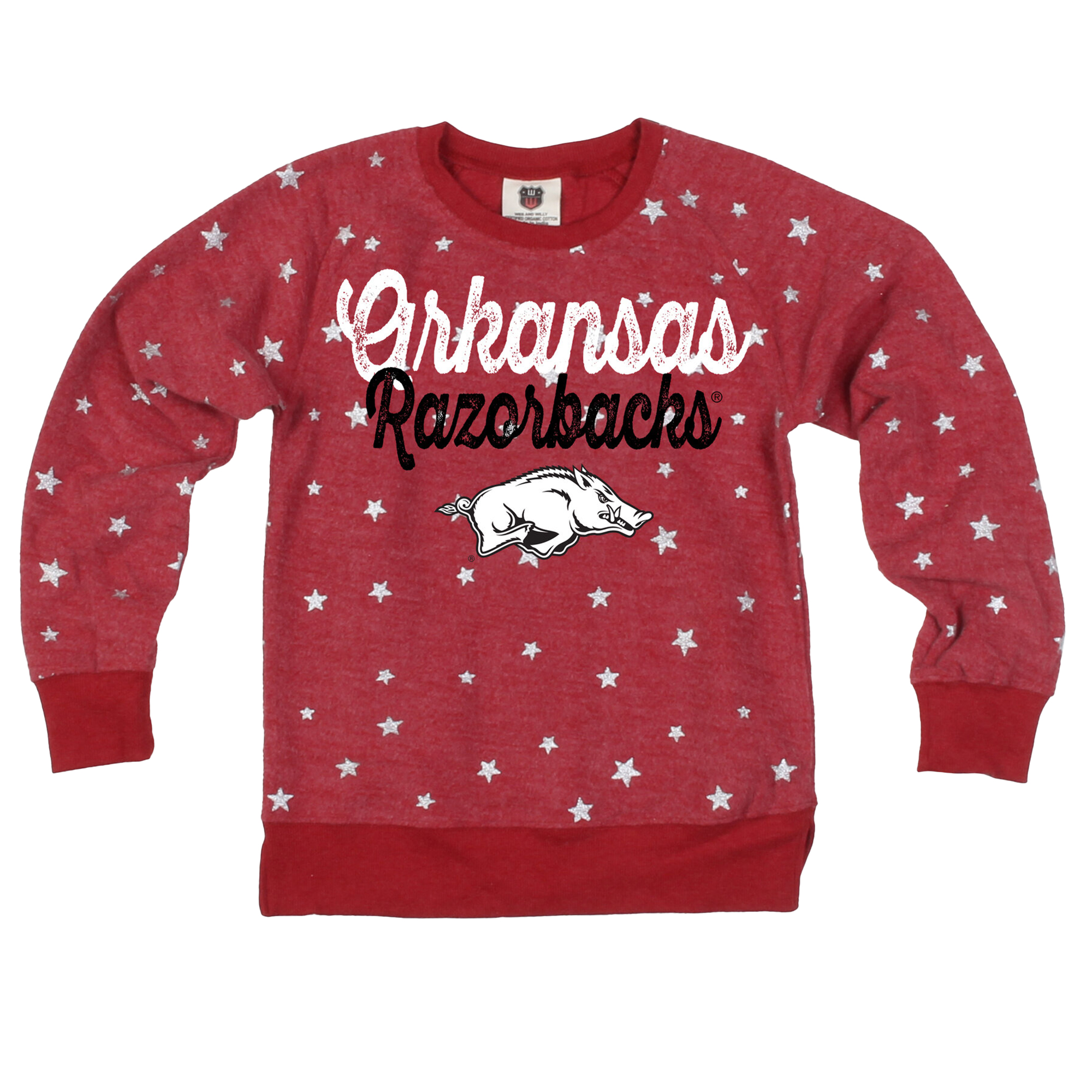 Girls Youth Wes & Willy Cardinal Arkansas Razorbacks Shimmer Star Reverse Fleece Sweatshirt Girls Youth Wes & Willy Cardinal Arkansas Razorbacks Shimmer Star Reverse Fleece Sweatshirt