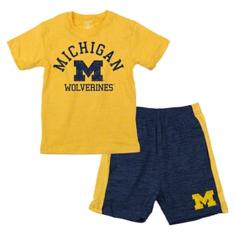 Toddler Wes & Willy  Maize Michigan Wolverines Cloudy Yarn T-Shirt and Shorts Set