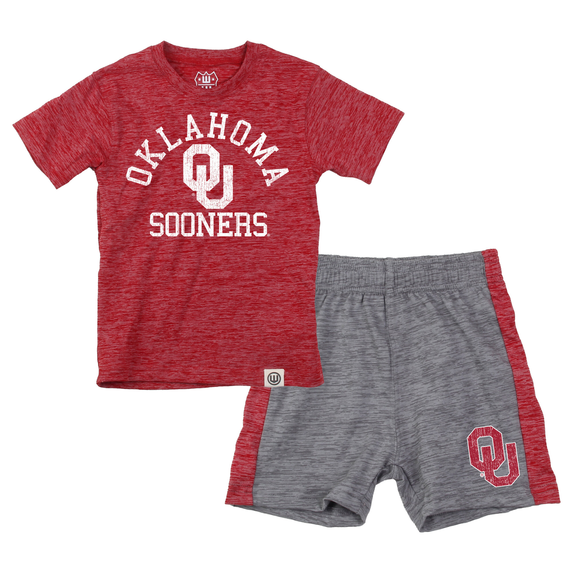 Toddler Wes & Willy  Crimson Oklahoma Sooners Cloudy Yarn T-Shirt and Shorts Set