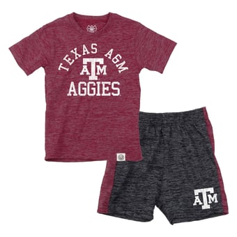 Toddler Wes & Willy  Maroon Texas A&M Aggies Cloudy Yarn T-Shirt and Shorts Set