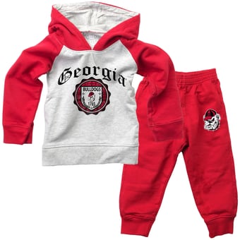 Infant Wes & Willy  Red Georgia Bulldogs Raglan Hoodie and Sweatpants Set