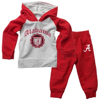 Infant Wes & Willy  Crimson Alabama Crimson Tide Raglan Hoodie and Sweatpants Set
