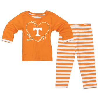 Girls Toddler Wes & Willy  Tennessee Orange Tennessee Volunteers 2-Piece Long Sleeve Top and Pants Set