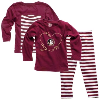 Girls Infant Wes & Willy Garnet Florida State Seminoles Long Sleeve Top and Pant Set