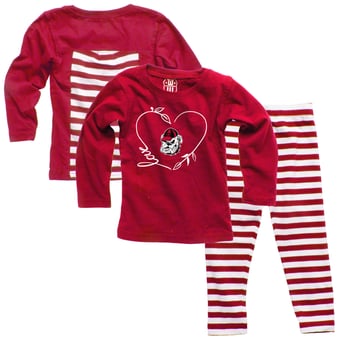 Girls Infant Wes & Willy Red Georgia Bulldogs Long Sleeve Top and Pant Set