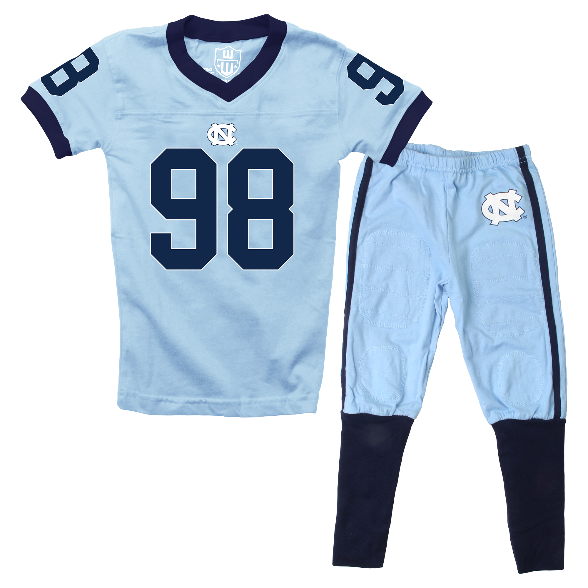 Preschool Wes & Willy Carolina Blue North Carolina Tar Heels V-Neck Pajama Set