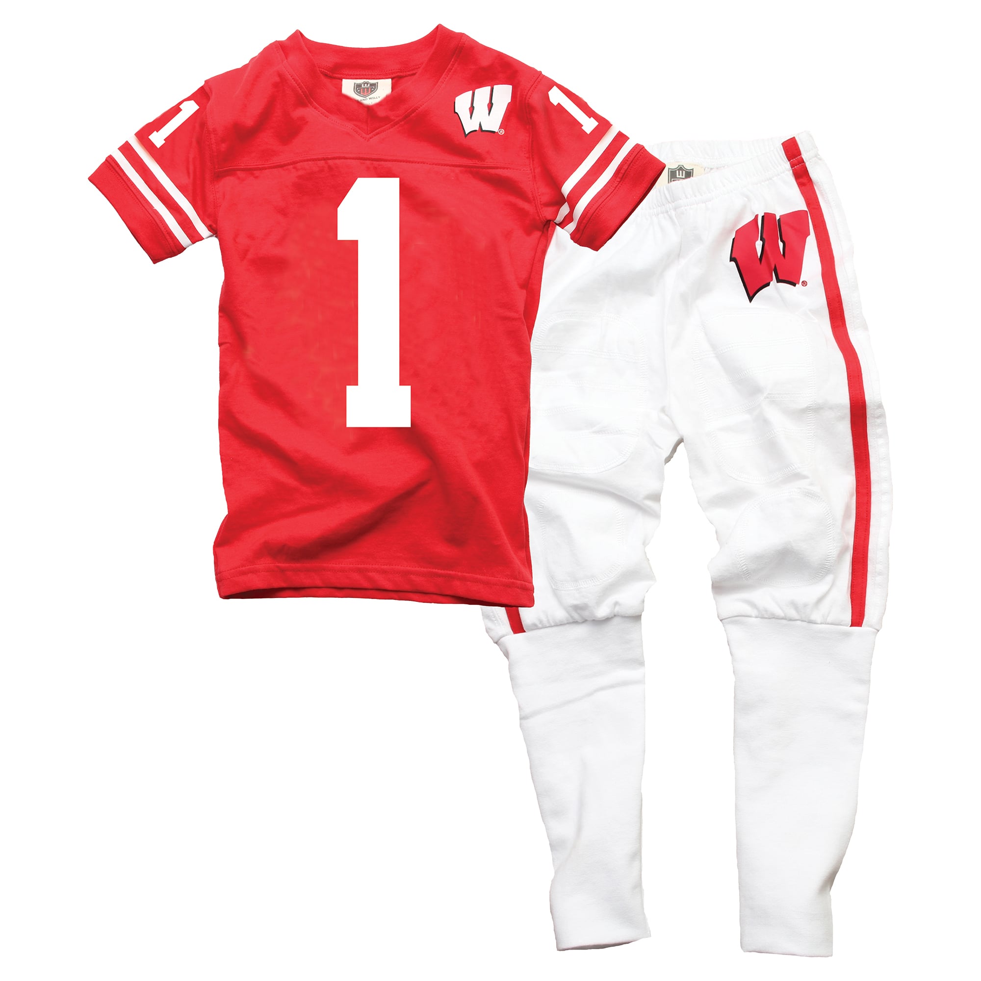 Preschool Wes & Willy Red Wisconsin Badgers V-Neck Pajama Set
