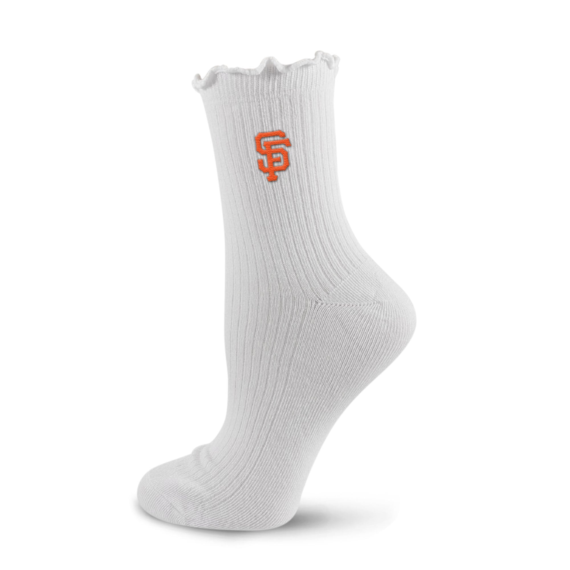 Women's PRO Compression  White San Francisco Giants Logo Lettuce Hem Quarter Socks