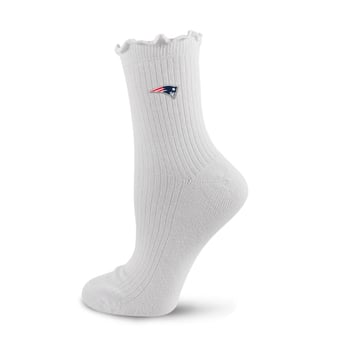 Women's PRO Compression  White New England Patriots Logo Lettuce Hem Quarter Socks
