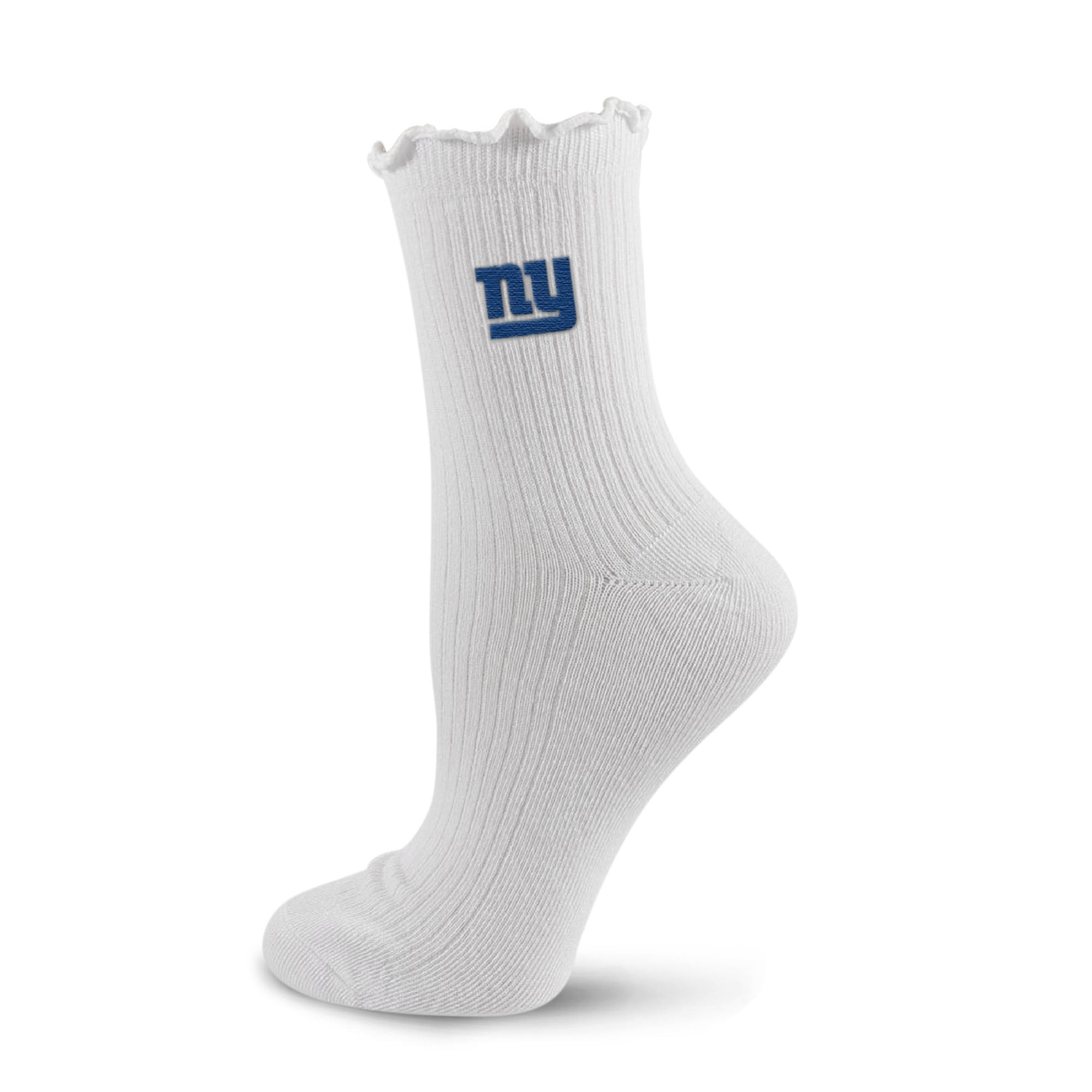 Women's PRO Compression  White New York Giants Logo Lettuce Hem Quarter Socks