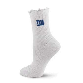 Women's PRO Compression  White New York Giants Logo Lettuce Hem Quarter Socks