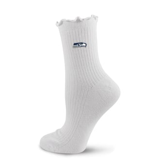 Women's PRO Compression  White Seattle Seahawks Logo Lettuce Hem Quarter Socks