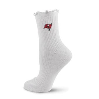 Women's PRO Compression  White Tampa Bay Buccaneers Logo Lettuce Hem Quarter Socks