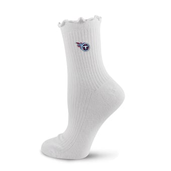 Women's PRO Compression  White Tennessee Titans Logo Lettuce Hem Quarter Socks