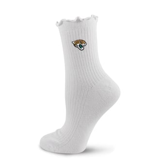 Women's PRO Compression  White Jacksonville Jaguars Logo Lettuce Hem Quarter Socks