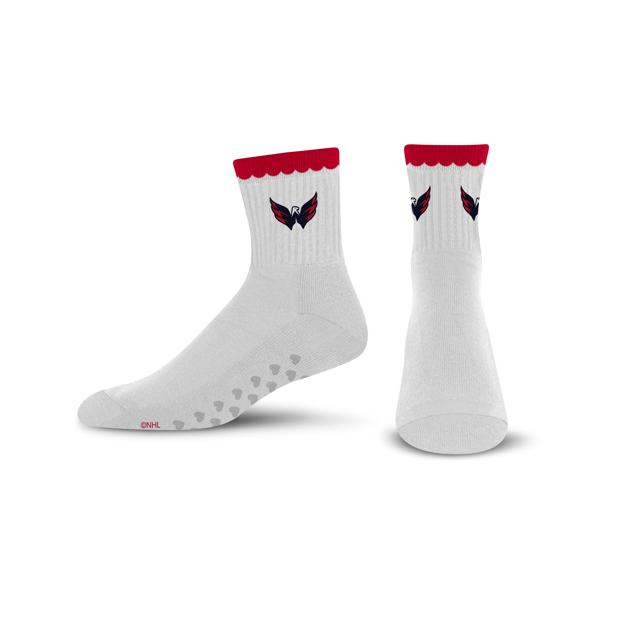 Women's PRO Compression  Washington Capitals White Heartshape Grippers Yoga-Pilates Quarter Socks