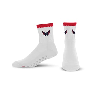 Women's PRO Compression  Washington Capitals White Heartshape Grippers Yoga-Pilates Quarter Socks