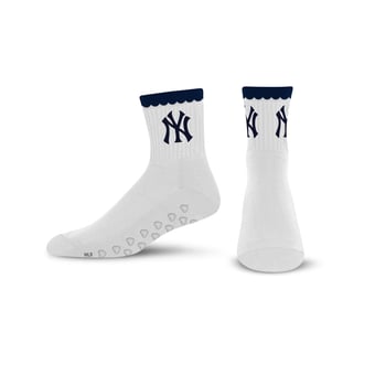 Women's PRO Compression  New York Yankees White Heartshape Grippers Yoga-Pilates Quarter Socks